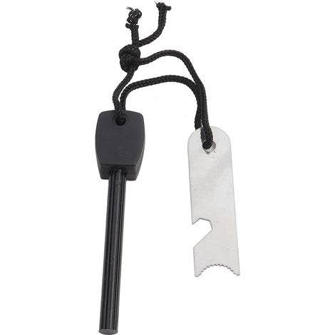 Briquet à silex magnésium portable avec grattoir, allume-feu de survie extérieur, outil de camping randonnée (1/5)