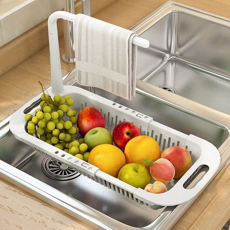 Sink Storage Rack - Adjustable Rack - Telescopic - Over Sink - With Drain Holes - For Kitchen - 1 Piece