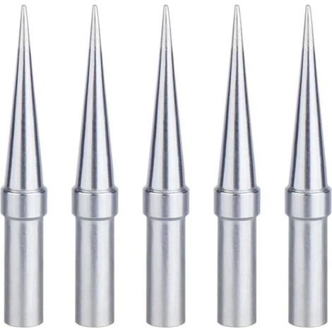Panne À Souder, 5 Pièces Pointe De Fer À Souder Conico 0,4 Mm De Remplacement, Pointes De Soudure Cuivre Plaqué Nickel, Applicable For Weller Wesd51 Wes51 Wes50 (1/4)