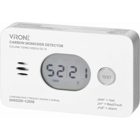 Detector de monóxido de carbono, Orno, alimentación por 2xAA, alarma sonora para seguridad doméstica, compacto y fiable para detectar gases peligrosos.