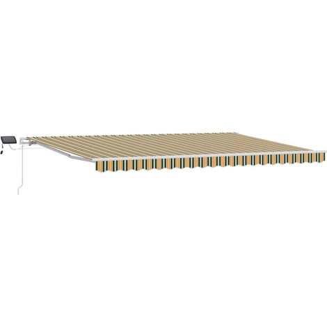 Maison Exclusive - Einziehbare Markise Grün und Gelb 500 x 350 cm