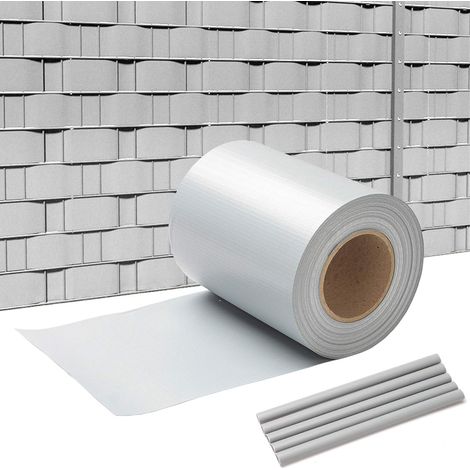 Bande Brise-Vue en PVC 70 m x 19 cm Brise-Vue pour clôture Double Mate avec 30 Clips de Fixation Film de Protection d'écran en PVC pour clôture de Jardin Balcon - Gris Clair (1/5)