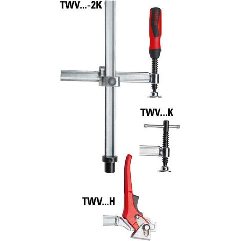 Bessey elemento di serraggio per tavoli di saldatura con sbraccio variabile, impugnatura a ginocchiera 200 mm - TWV16-20-15K