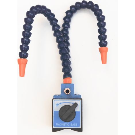 BASE MAGNETICA OLIO LIQUIDI TORNIO TRAPANO COLONNA REFRIGERANTI 2 TUBI TUBO 857 (1/2)