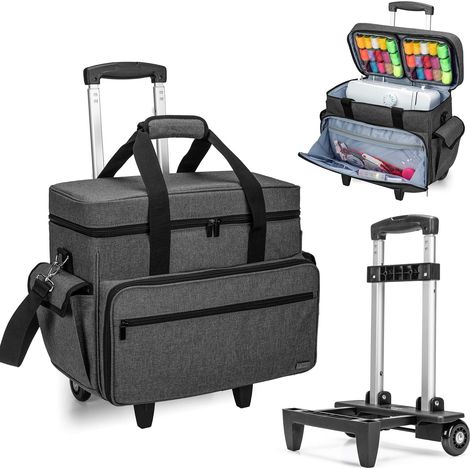 Sac à roulettes pour Machine à Coudre, Noir Mallettes à roulettes Amovible pour Machine à Coudre avec Coussin de Soutien Inférieur (1/5)