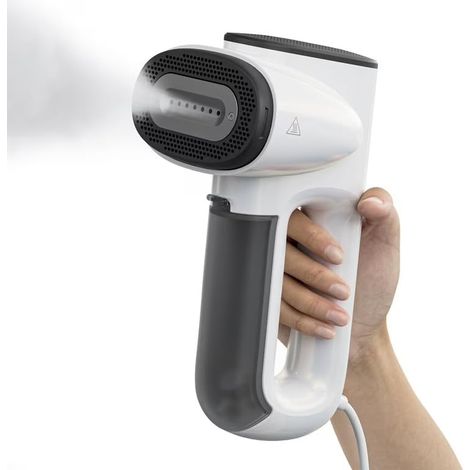 Ferro da Stiro Verticale Portatile da Viaggio, Tecnologia AirIron 2300Pa con Vapore e Aspirazione, Stiro a Una Mano Senza Residui d'Acqua, Pronto da Indossare (Bianco) (1/5)