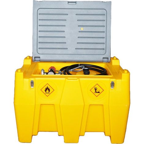Serbatoio per gasolio da 480 Litri con impianto di trasferimento 12V/200W, Portata 60 L/min., Serbatoio per Carburante Portatile