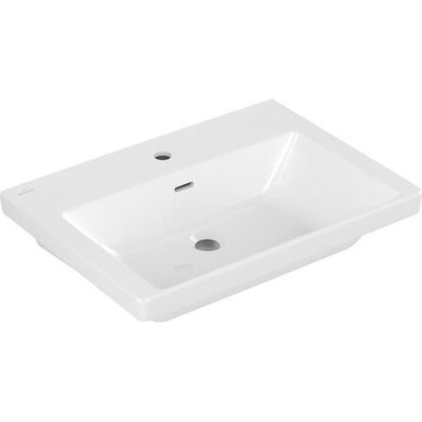 Villeroy & Boch Waschbecken Subway 3.0 650x470mm Rechteck 1 Hahnloch mit Überlauf Weiß Alpin (1/5)