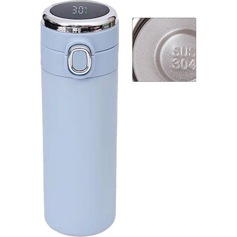 Gobelet isotherme intelligent 420 ml, double paroi, en acier inoxydable, avec affichage de la température, bleu (1/5)