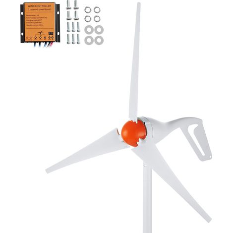 Générateur éolien 500W 12V, kit 3 pales avec contrôleur MPPT, orientation réglable, démarrage à 2,5 m/s, idéal maison, ferme, camping-car, bateau. (1/5)