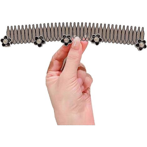Bandeau pour cheveux femme avec fleurs, boutons en fausses perles et papillons, serre-tête en maille métallique apparente-B (1/5)