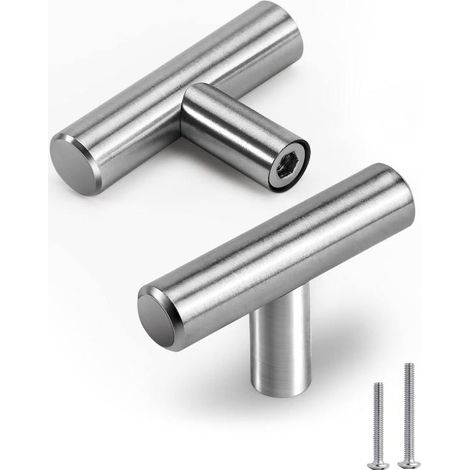 10er-Pack runde Schrankknöpfe, einlochige Griffe aus gebürstetem Nickel für Schranktüren und Schubladen in Küche, Kleiderschrank, Badezimmer, Kommode und Sofa