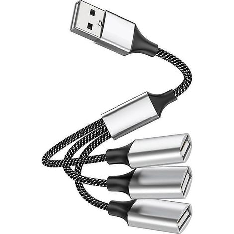 Câble séparateur USB, 1 mâle vers 2 ou 3 femelles, compatible USB-C et USB-A, rallonge de connexion (1/4)
