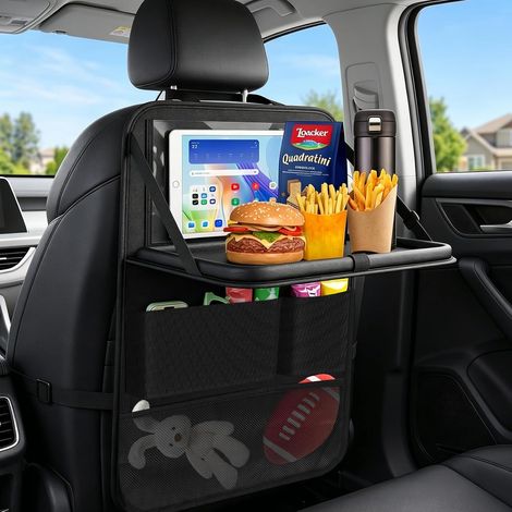 Organisateur de siège auto grande protection de dossier avec tablette pliable protection de dossier (1/5)