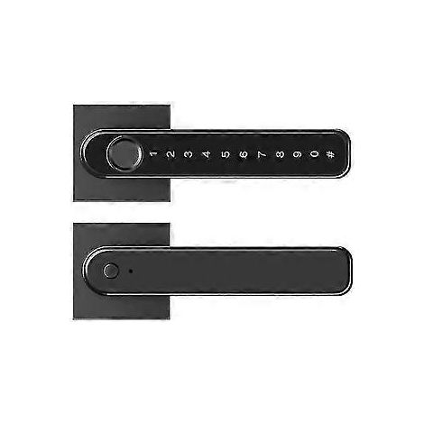 Serrure de porte en alliage de zinc avec verrouillage par code, serrure intelligente avec empreinte digitale/mot de passe/clé/application (1/5)
