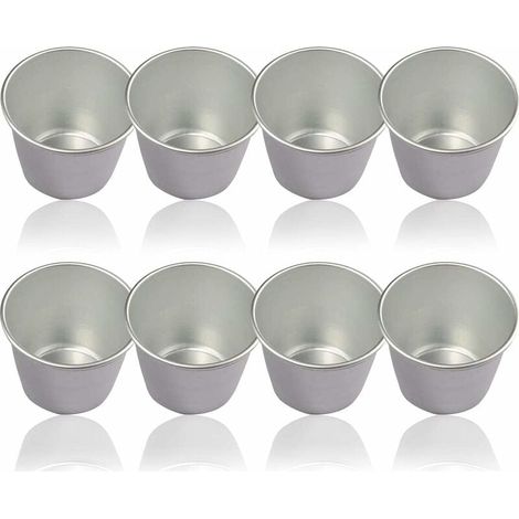 Moule à Pudding, Lot de 8 cuves à pudding en aluminium Pour Moules à Muffins, œufs, Moule à Tarte, Cuvettes, Bassins Pour la Cuisine en Bricolage-Fei Yu (1/4)