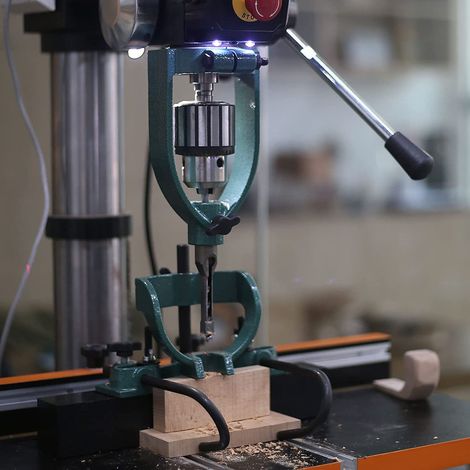 Convertisseur Mortaise → Convert Bench Drill ⇄ Accessoire Boîtier Réglable Adapter 6.5cm Steel Kit Hex Tools Wood Joinery Tenon Tools Furniture DIY Project Bench Drill Converter 65‑40mm Sleeve Square