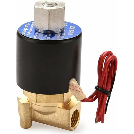 royaluxe - Laiton électrique Électrovanne, 2W-025-08K, PT 1/4, AC 220 V, Direct Action de l'eau Air gaz normalement ouvert——, (1/5)