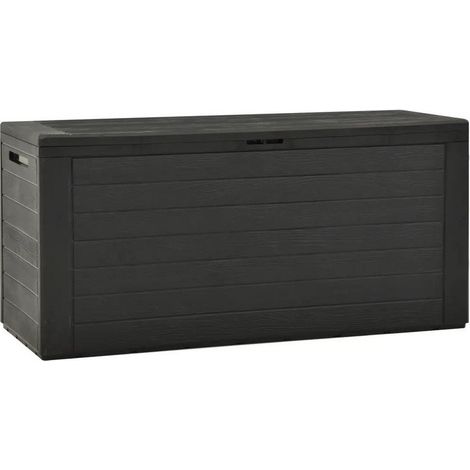 Coffre de rangement jardin polypropylène anthracite Stag 116cm (1/3)