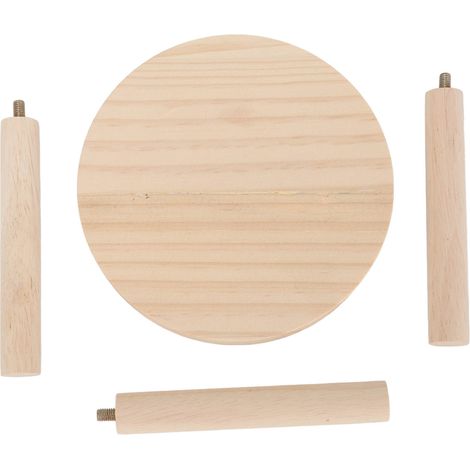 Plate-forme de jeu en bois de pin pour Hamster, ronde sur pied pour ours doré, branche fleurie, Rat (1/5)