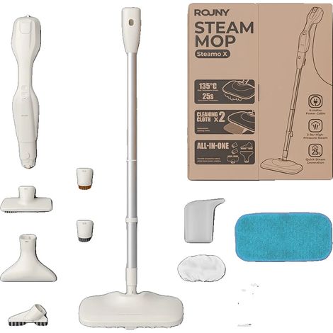 Mopa de vapor, vapor a alta presión, diseño portátil 2 en 1, blanca, 220 V (1/2)
