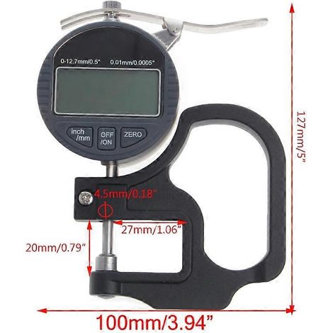 Micromètre électronique numérique de 0 à 12,7 mm, mesure d'épaisseur au 0,01 mm. (1/5)