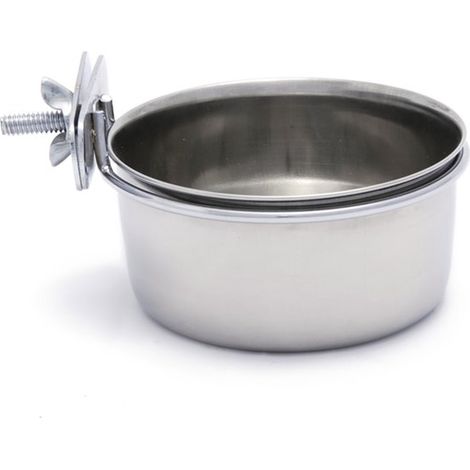 Mangeoire/abreuvoir en acier inoxydable pour oiseaux Ø7 cm avec fixation par vis - Bol en acier inoxydable 7 cm avec vis - Mangeoires - Accessoires - Vaisselle