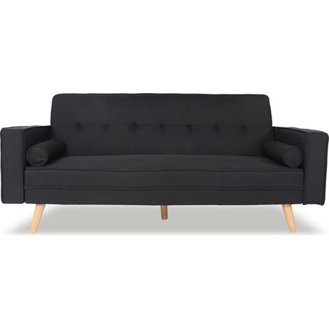 Canapé convertible scandinave Tao Tissu Noir (1/4)