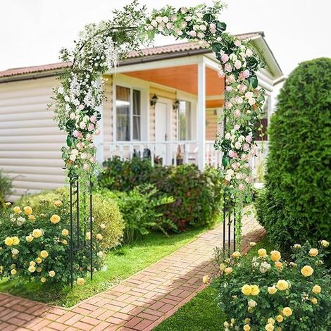 Arche de Jardin en Acier Noir 267 cm, Treillis Plantes Grimpantes (1/5)