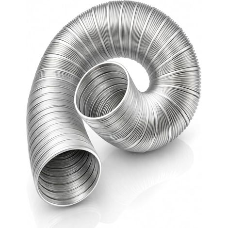 Flexible Aluminium Hose 80 mm Expandable 1.2 m Double Thickness for Stoves Boilers Hoods