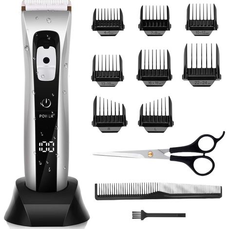 Tondeuse Cheveux Hommes sans Fil Professionnelle Tondeuse à Cheveux Électrique Lame en Céramique et Titane Réglable avec 8 Sabots (1/5)