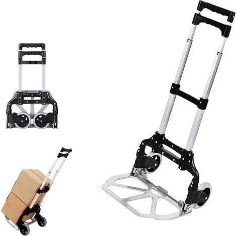 Chariot de Transport en Métal Diable Pliable Diable de Manutention Chariot Déménagement Diable Escalier résistant 60 kg Transport de Marchandises Voyage Shopping (1/5)