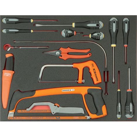 Set di attrezzi Bahco fit&go 3/3 inserto in schiuma codificato