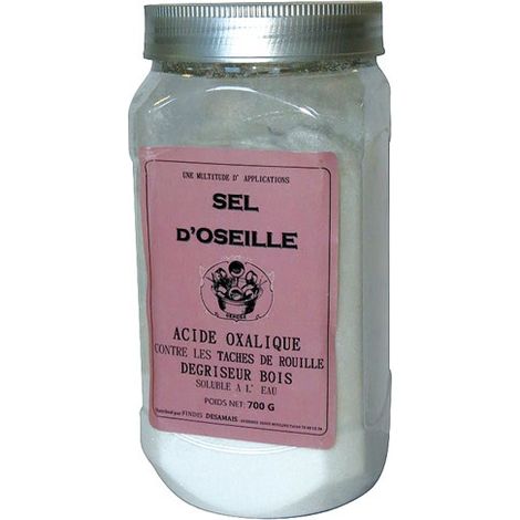 Acide oxalique sel d'oseille 700g – Dégriseur pour bois – Élimine taches de rouille – Pour surfaces marbrées et pierre – Dousselin
