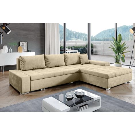 AX LIVING Eckcouch mit Bettfunktion Tunceli Beige - 297cm breit Modern