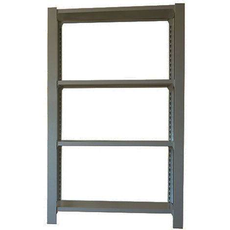 Estantería metálica sin tornillos OFFICLICK de 4 estantes (150x90x30cm) GRIS (1/4)