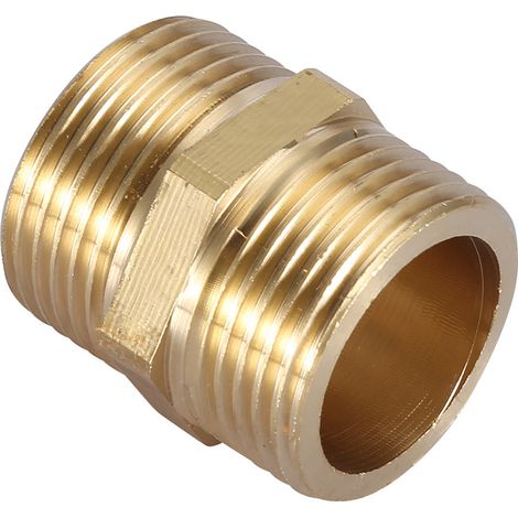 Raccord hexagonal en laiton fileté G1 pour tube d'eau, accessoire de plomberie renforcé (1/5)