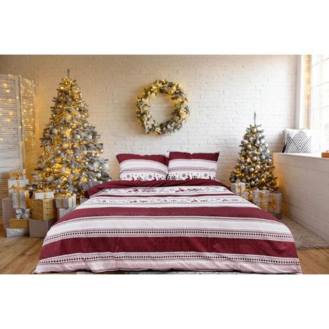 Weihnachtsflanellbettwäsche 160x200 F89 Rentier (1/5)
