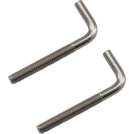 (Paquete de 2) Pernos de anclaje cuadrados largos en forma de L de acero inoxidable 304 M12 x 200 mm (1/5)