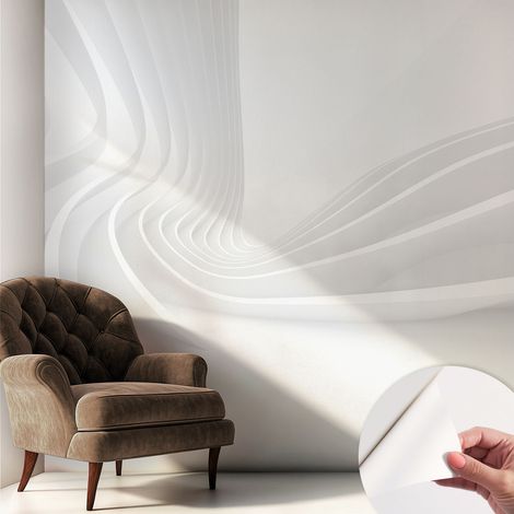 Selbstklebend Tapete modern Wohnzimmer - Wanddekoration - einfach anzubringen Wellenförmige Linien 250x250 cm (1/5)
