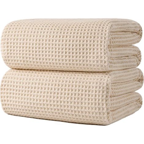 Set di 2 asciugamani da bagno in microfibra, 430 g/m², a nido d'ape, ad asciugatura rapida, 89 x 178 cm, ideali per casa, viaggi e piscina. (1/5)