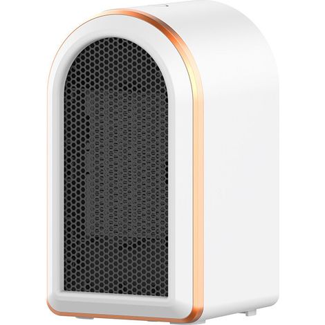 Riscaldatore ausiliario elettrico, termoventilatore ceramico PTC da 1200 W con termostato, 2 impostazioni di temperatura, adatto per soggiorno, camera da letto, ufficio (bianco)