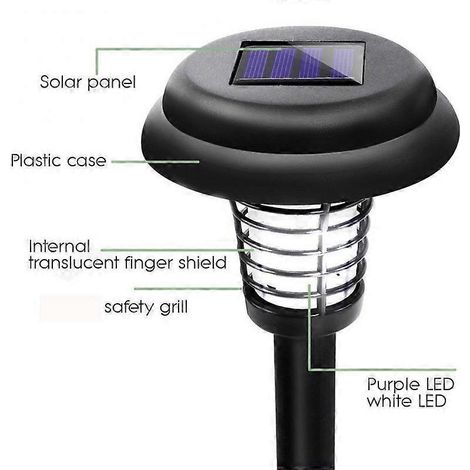 Lampe anti-moustiques solaire créative, décoration de jardin, lampe LED solaire pour pelouse (1/4)
