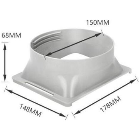 Raccord de tuyau d'échappement pour climatiseur mobile, connecteur plat 150 mm en plastique, empêche l'entrée des nuisibles, accessoire pour installation de climatiseur mobile (1/4)