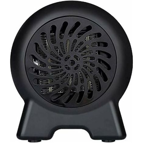 Mini Fan Heater Portable Electric Heater Low Power Consumption Anti-tipping and Overheating Protection (Black) - (1/5)