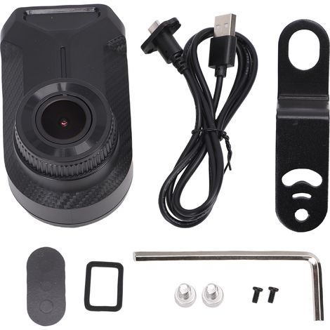 Caméra embarquée moto 2K, enregistreur de conduite WiFi 2,4 GHz avec contrôle via application, enregistrement en boucle, installation facile, compatible carte TF (1/5)