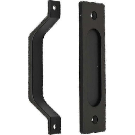 Poignée de porte de grange robuste, poignée de porte coulissante de style campagnard, poignée de porte double face (1/5)