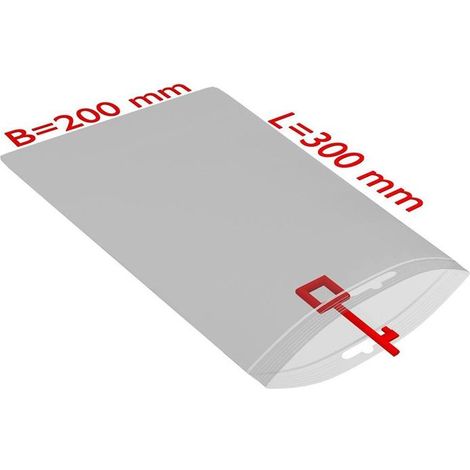 Druckverschlussbeutel m.Eurolochung Maße 200x300mm S.50µ PE transparent TRANSPAK