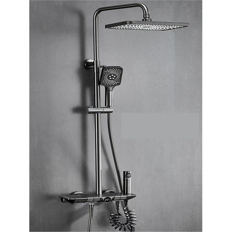 Ensemble de douche mitigeur thermostatique intelli Ensemble de mitigeur bain-douche numérique salle de bain chaud froid thermostatique LED système de douche pluie baignoire montage mural SPA robinets (1/5)
