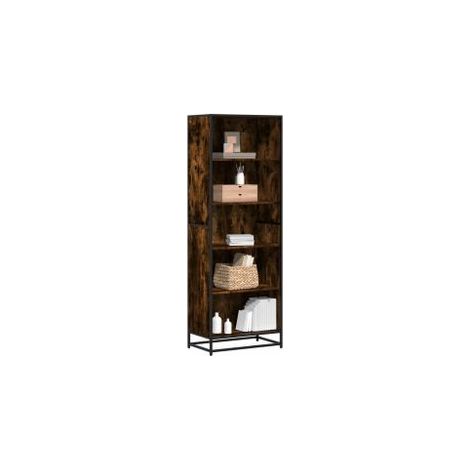 Bibliothèque chêne fumé 60x35x170,5 bois d'ingénierie (1/5)